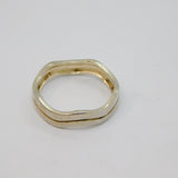Sterling Silver Double Strand Zigzag Dress Ring Vintage c1970 Size R 1/2