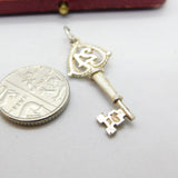 Sterling Silver 21st Birthday Key Charm Pendant Vintage c1970