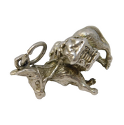 Sterling Silver Travelling Donkey Charm Pendant Vintage c1970