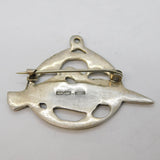Sterling Silver Celtic Mythical Bird Brooch Pin Vintage 1959 Birmingham
