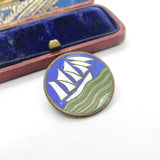Enamel Ship on the Sea Christian Union and London Missionary by Roden Antique