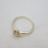 Sterling Silver CZ Solitaire Engagement Ring Vintage c1990 Size K