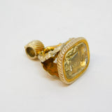 George III 10ct Gold Carved Citrine 'Anne' Named Fob Seal Antique c1820s