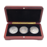 Boxed Queen Victoria Three-Portrait Silver Crown Set Antique 1845, 1891, 1893