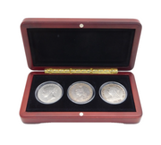 Boxed Queen Victoria Three-Portrait Silver Crown Set Antique 1845, 1891, 1893