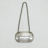 George III Sterling Silver Brandy Decanter Label Antique 1807 Birmingham