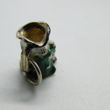 Sterling Silver and Enamel Coloured Toby Jug Charm Pendant Vintage c1970