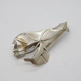 Art Nouveau Style Sterling Silver Floral Dress Brooch Vintage 1981 London