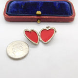 Sterling Silver Pink Lined Openable Locket Charm Pendant Vintage c1970