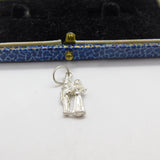 Sterling Silver Married Wedding Couple Romantic Charm Pendant Vintage c1970