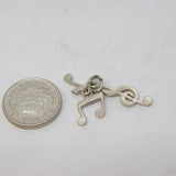 Sterling Silver Musical Note Charm Pendant Vintage c1970