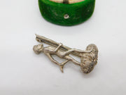 Australian Sterling Silver Aboriginal Hunting Figure Brooch Pin Vintage c1960