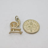 Sterling Silver Spinning Wheel Loom Charm Pendant Vintage c1970s