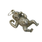 Art Deco .800 Grade Silver Shouting Monkey Charm Pendant Antique c1930s