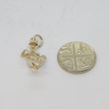 Sterling Silver Novelty Sitting Frog Charm Pendant Vintage c1970