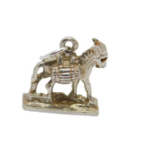 Sterling Silver Working Mule Charm Pendant Vintage c1970