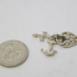 Sterling Silver Faith, Hope & Charity Charm Pendant Vintage c1970