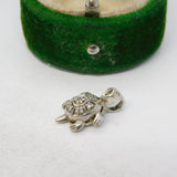 Sterling Silver Paste Set Turtle Charm Pendant Vintage c1970