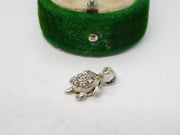 Sterling Silver Paste Set Turtle Charm Pendant Vintage c1970