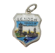 Sterling Silver Houses of Parliament London Charm Pendant Vintage c1970