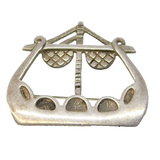 Sterling Silver Viking Ship Form Brooch Pin Vintage c1950s