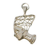 Egyptian Sterling Silver Nefertiti Pendant Vintage c1970s