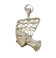 Egyptian Sterling Silver Nefertiti Pendant Vintage c1970s