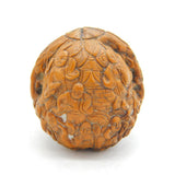 19th Century Japanese Carved Walnut Scholar Pattern Ornament Antique c1830s