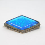 Sterling Silver Morpho Butterfly Wing Set Dress Brooch Antique c1920 Deco