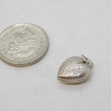 Sterling Silver Puffy Heart Charm Pendant Vintage c1970s