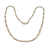 Sterling Silver Figaro Chain Necklace Modern c1990's