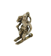 Sterling Silver Skiier Skiing Charm Pendant Vintage c1970