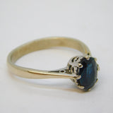 9ct White Gold & 1ct Oval-Cut Kashmir Blue Sapphire Dress Ring Vintage