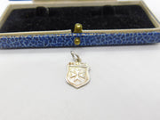 Sterling Silver Maltese Shield Crest Charm Pendant Vintage c1970
