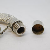 Victorian Sterling Silver Novelty Rams Horn Scent Bottle Antique 1890 Birmingham