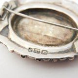 Victorian Aestehtic Movement Sterling Silver Floral Brooch 1892 Antique