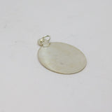 Sterling Silver Flat Oval Dog-Tag Style Charm Pendant Vintage c1970