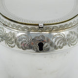 George III Sterling Silver Crested Double-Sided Tea Caddy Antique 1800 London