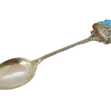 Sterling Silver & Enamel John O'Groats Souvenir Spoon Antique 1930 Birmingham