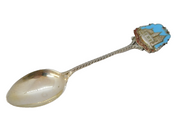 Sterling Silver & Enamel John O'Groats Souvenir Spoon Antique 1930 Birmingham