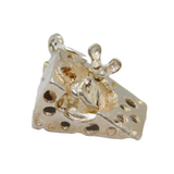 Sterling Silver Mouse In Cheese Wedge Charm Pendant Vintage c1970