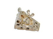 Sterling Silver Mouse In Cheese Wedge Charm Pendant Vintage c1970