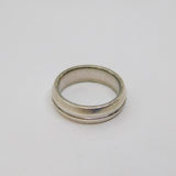 Sterling Silver Bevelled Pattern Wedding Band Ring Vintage c1970 Size O 1/2