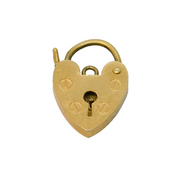 9ct Yellow Gold Padlock Heart Charm or Clasp Vintage 1975 London
