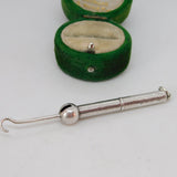 Victorian Sterling Silver Propelling Button Hook Fob Pendant Antique 1883