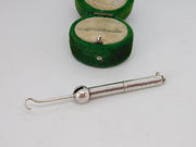 Victorian Sterling Silver Propelling Button Hook Fob Pendant Antique 1883