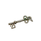 Sterling Silver 21st Birthday Key Charm Pendant Vintage c1970