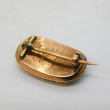Georgian 9ct Rose Gold, Seed Pearl & Hair Set Mourning Brooch Antique c1790s
