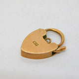 Edwardian 9ct Rose Gold Padlock Heart Charm or Clasp Antique c1910s