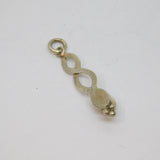 Sterling Silver Faceted Peridot Celtic Style Drop Charm Pendant Vintage c1970